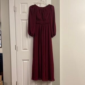 Elegant Burgundy Maxi Dress, Size 4
